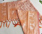 kanchi katan Saree 12 Hat, Kolka Light Orange 201 - Image 3