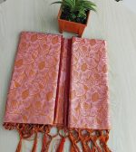kanchi katan Saree 12 Hat, Kolka Light Pink Orange 204 - Image 2