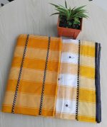 Tangail Pure Tat Saree 12 Hat, GM Orange 54 - Image 2