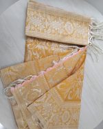 kanchi katan Saree 12 Hat, Light Flower Turmeric Yellow -11 - Image 2