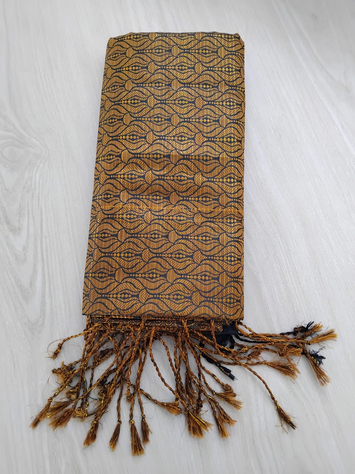 20 (3) kanchi katan Saree 12 Hat, Deep Snail-Dark Golden Snail-20 - Image 1
