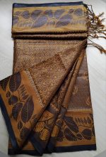 kanchi katan Saree 12 Hat, Deep Snail ,Dark Golden Snail Black -21 - Image 3