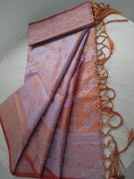 kanchi katan Saree 12 Hat, Cross Flower Purple- Orange -72 - Image 3