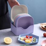 Multicolor New 10-Piece Square Plate Set