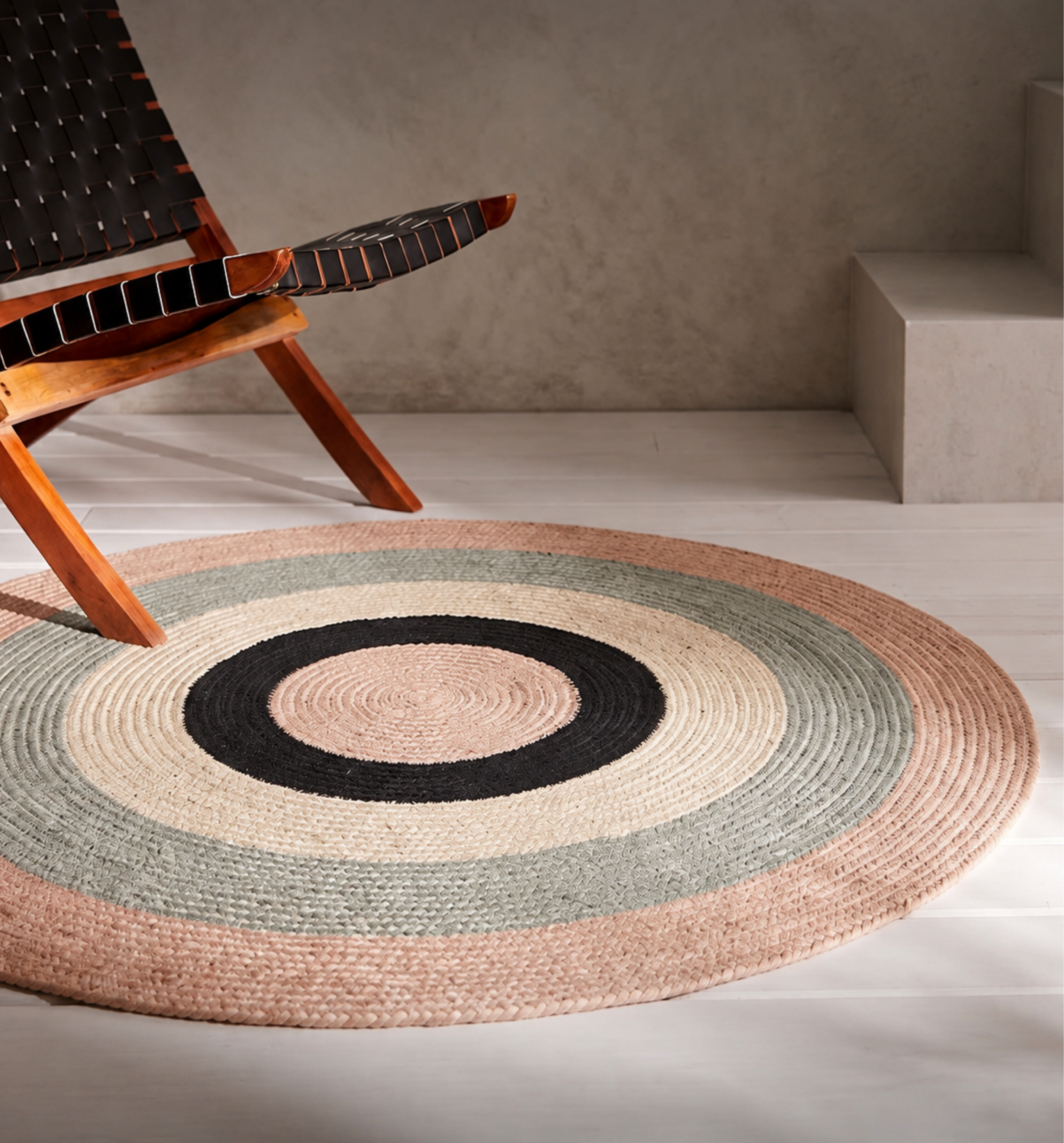 Product Tiles (2) Circle Jute Rug 3ft dia-RG1 - Image 1
